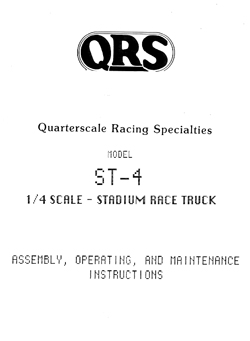 Quarterscale Racing Specialties Manuals